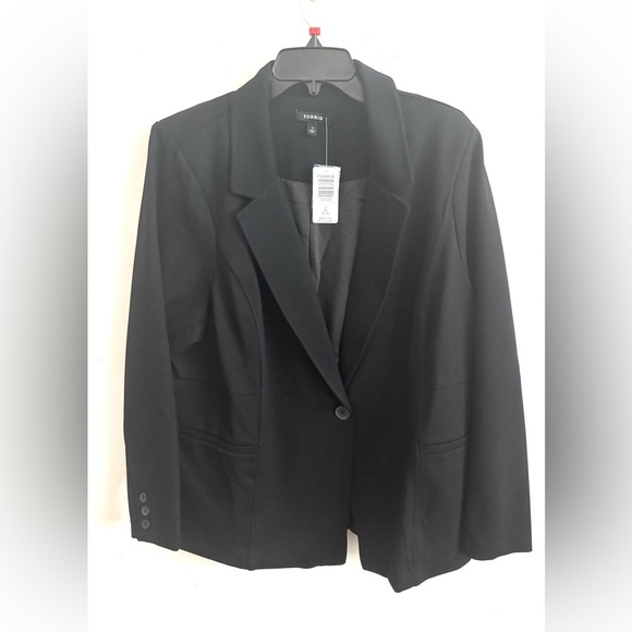 Torrid Blazer women’s 3X Structure Chelsea Studio Luxe Ponte Minimalist Career - Picture 2 of 6
